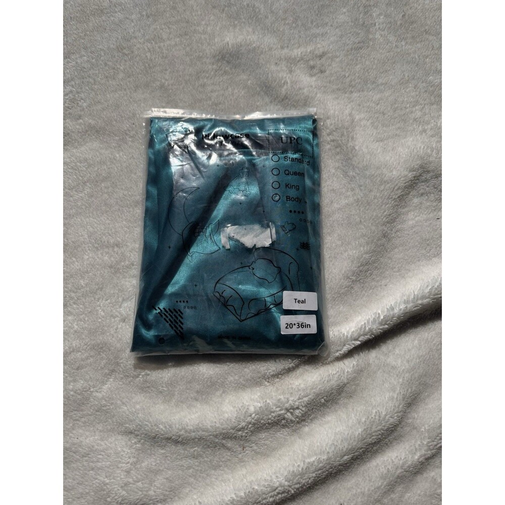 Satin Pillow Cases Set of 2 36x19 Teal New - Picture 5 of 5